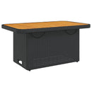vidaXL fekete polyrattan és akácfa kerti asztal 90 x 55 x 71 cm