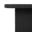 vidaXL fekete polyrattan és akácfa kerti asztal 90 x 55 x 71 cm