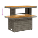 vidaXL szürke polyrattan és akácfa kerti asztal 90 x 55 x 71 cm