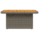 vidaXL szürke polyrattan és akácfa kerti asztal 90 x 55 x 71 cm