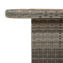 vidaXL szürke polyrattan és akácfa kerti asztal 90 x 55 x 71 cm