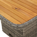 vidaXL szürke polyrattan és akácfa kerti asztal 90 x 55 x 71 cm