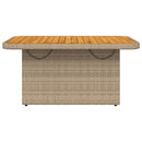 vidaXL bézs polyrattan és akácfa kerti asztal 90 x 55 x 71 cm