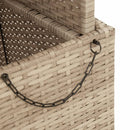 vidaXL bézs polyrattan és akácfa kerti asztal 90 x 55 x 71 cm