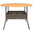 vidaXL szürke polyrattan kerti asztal akácfa lappal Ø110 x 71 cm