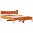 vidaXL viaszbarna tömör fenyőfa ágy matrac nélkül 140 x 200 cm