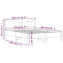 vidaXL tömör fenyőfa ágy matrac nélkül 135 x 190 cm