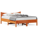 vidaXL viaszbarna tömör fenyőfa ágy matrac nélkül 135 x 190 cm