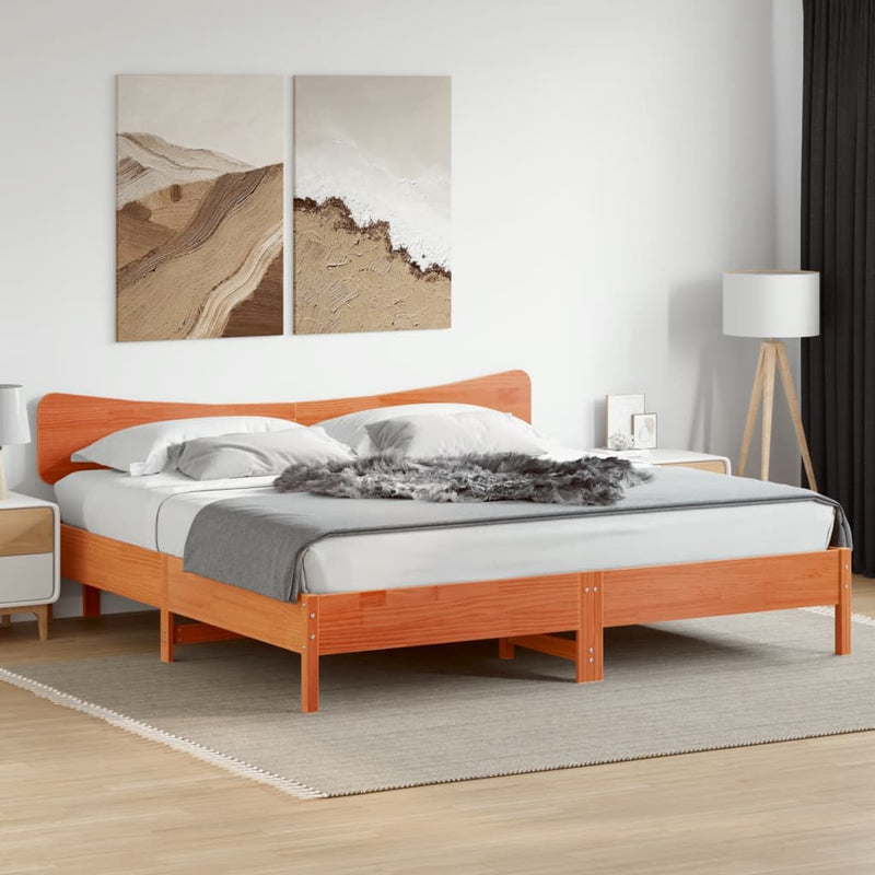 vidaXL viaszbarna tömör fenyőfa fejtámla 180 cm