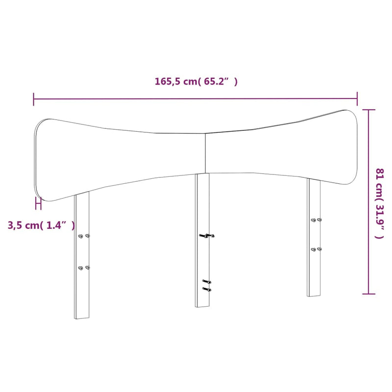 vidaXL viaszbarna tömör fenyőfa fejtámla 160 cm