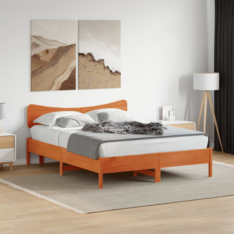 vidaXL viaszbarna tömör fenyőfa fejtámla 150 cm