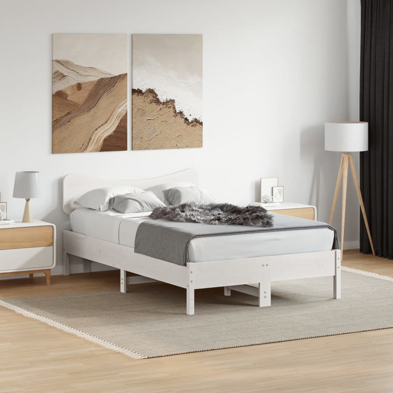 vidaXL fehér tömör fenyőfa fejtámla 135 cm