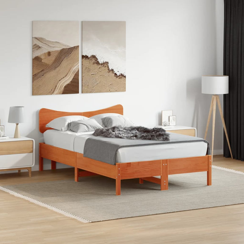 vidaXL viaszbarna tömör fenyőfa fejtámla 135 cm