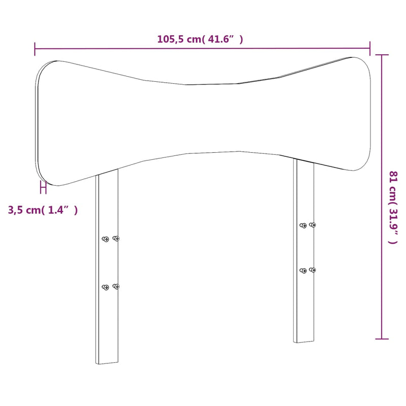 vidaXL fehér tömör fenyőfa fejtámla 100 cm
