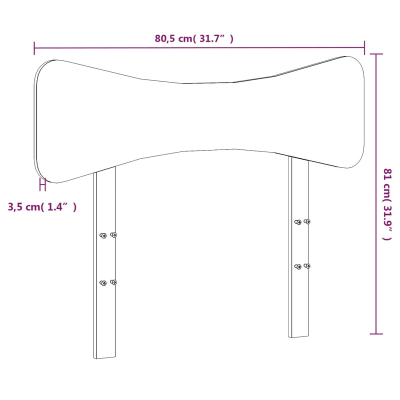 vidaXL viaszbarna tömör fenyőfa fejtámla 75 cm