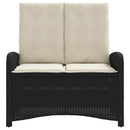 vidaXL fekete polyrattan dönthető kerti pad párnával