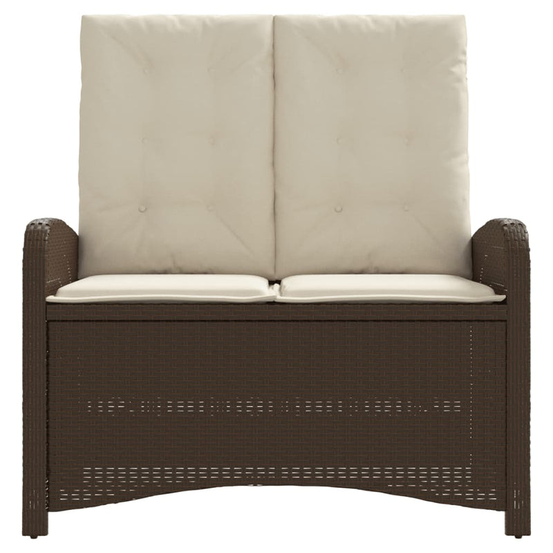 vidaXL barna polyrattan dönthető kerti pad párnával