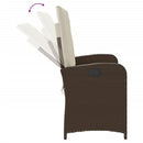 vidaXL barna polyrattan dönthető kerti pad párnával