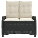 vidaXL fekete polyrattan dönthető kerti pad párnával