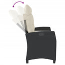 vidaXL fekete polyrattan dönthető kerti pad párnával