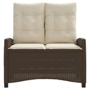 vidaXL barna polyrattan dönthető kerti pad párnával