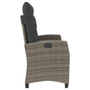 vidaXL szürke polyrattan dönthető kerti pad párnával