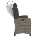 vidaXL szürke polyrattan dönthető kerti pad párnával