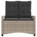 vidaXL világosszürke polyrattan dönthető kerti pad párnával