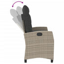 vidaXL világosszürke polyrattan dönthető kerti pad párnával