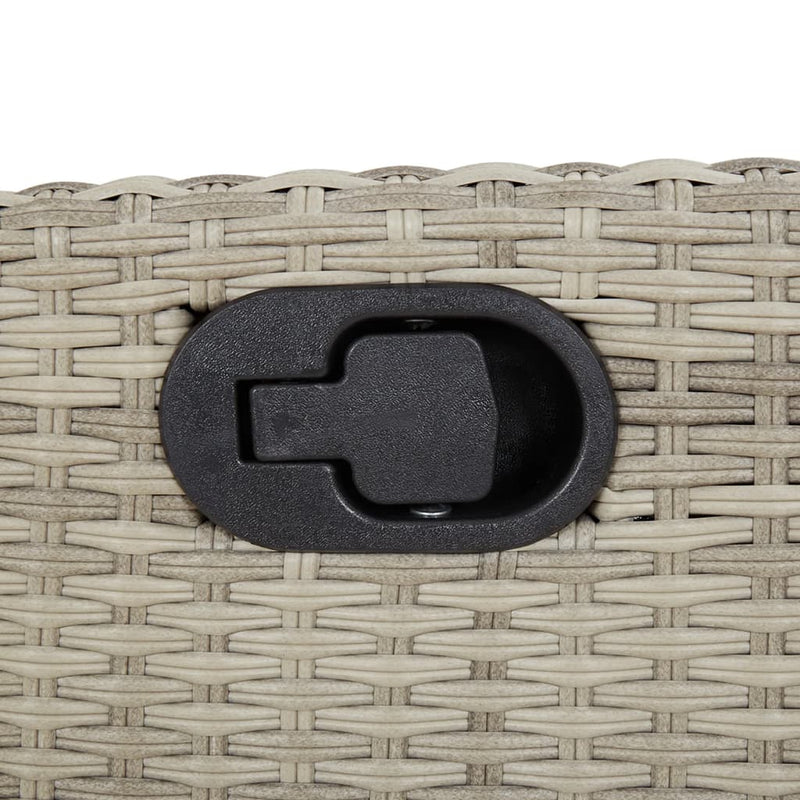 vidaXL világosszürke polyrattan dönthető kerti pad párnával