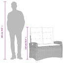 vidaXL világosszürke polyrattan dönthető kerti pad párnával