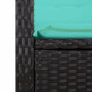 vidaXL fekete polyrattan dönthető kerti pad párnával
