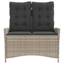 vidaXL világosszürke polyrattan dönthető kerti pad párnával