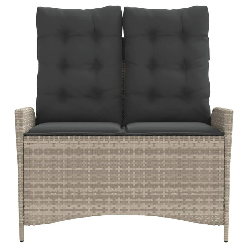 vidaXL világosszürke polyrattan dönthető kerti pad párnával