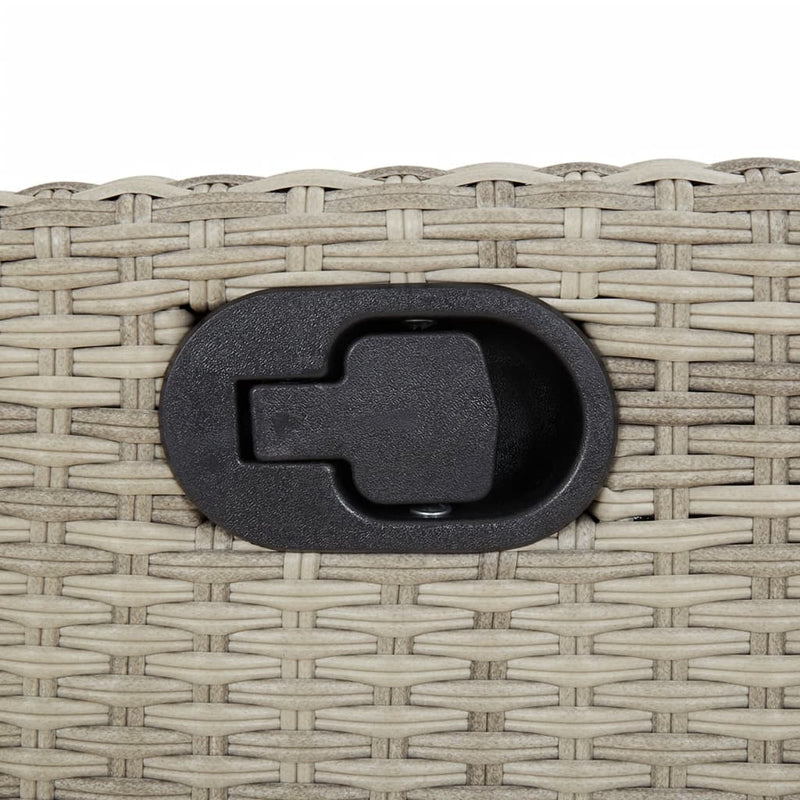 vidaXL világosszürke polyrattan dönthető kerti pad párnával