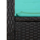 vidaXL fekete polyrattan dönthető kerti pad párnával