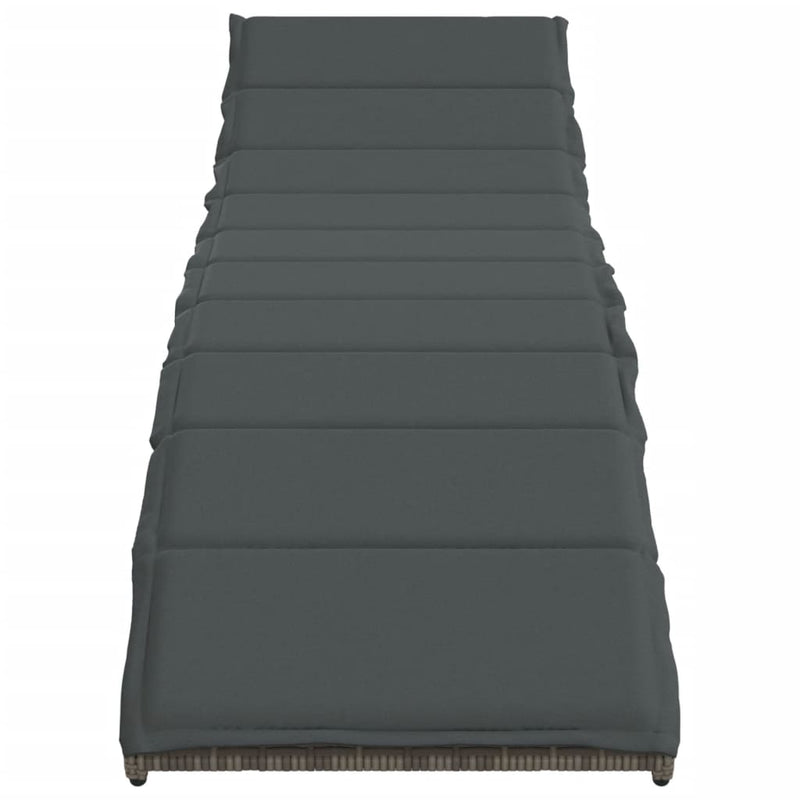 vidaXL szürke polyrattan napozóágy párnával 55x199x50 cm