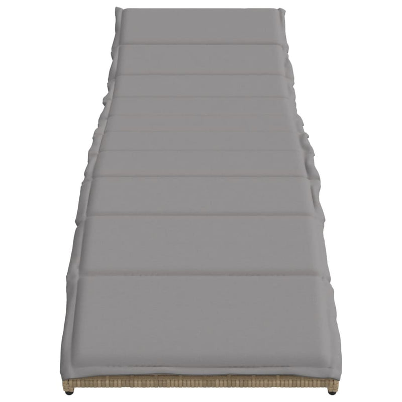 vidaXL bézs polyrattan napozóágy párnával 55x199x50 cm