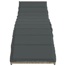 vidaXL világosszürke polyrattan napozóágy párnával 55x199x50 cm