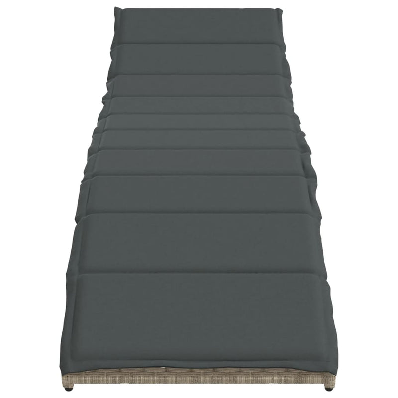 vidaXL világosszürke polyrattan napozóágy párnával 55x199x50 cm