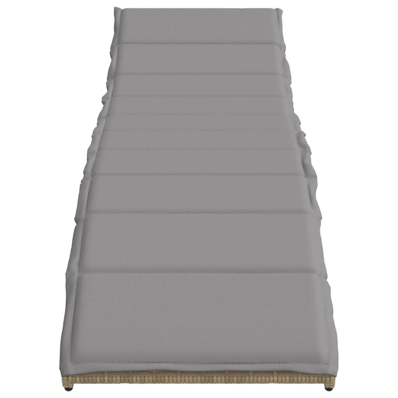 vidaXL 2 db bézs polyrattan napozóágy asztallal