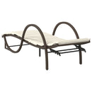 vidaXL barna polyrattan napozóágy párnával 60 x 199 x 42 cm