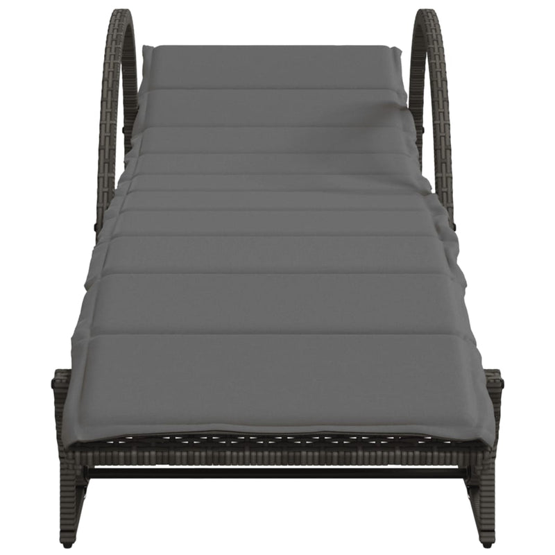 vidaXL szürke polyrattan napozóágy párnával 60x199x42 cm