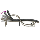 vidaXL világosszürke polyrattan napozóágy párnával 60x199x42 cm