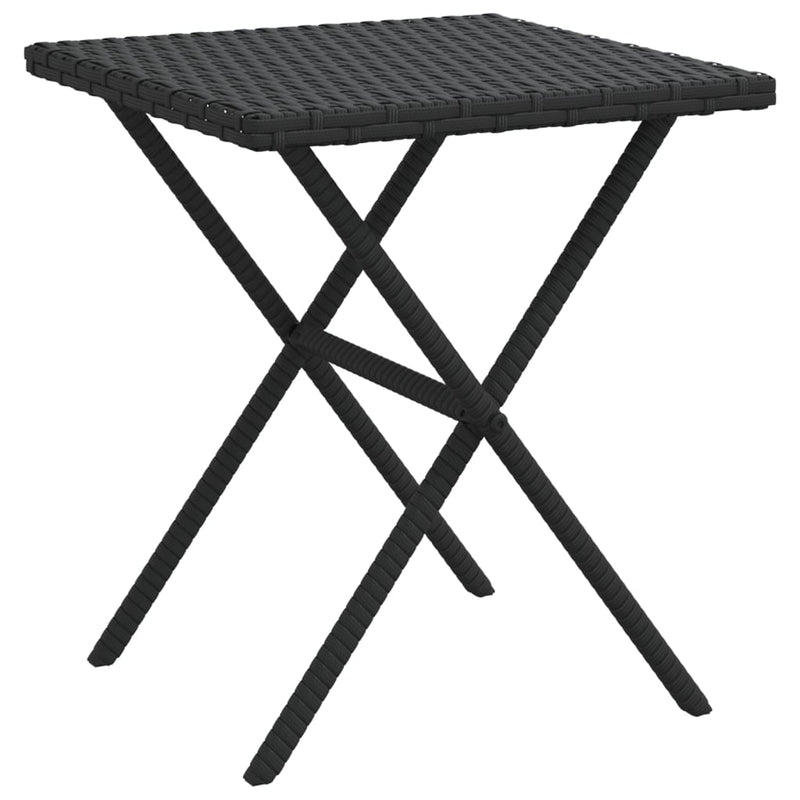 vidaXL 2 db fekete polyrattan napozóágy asztallal