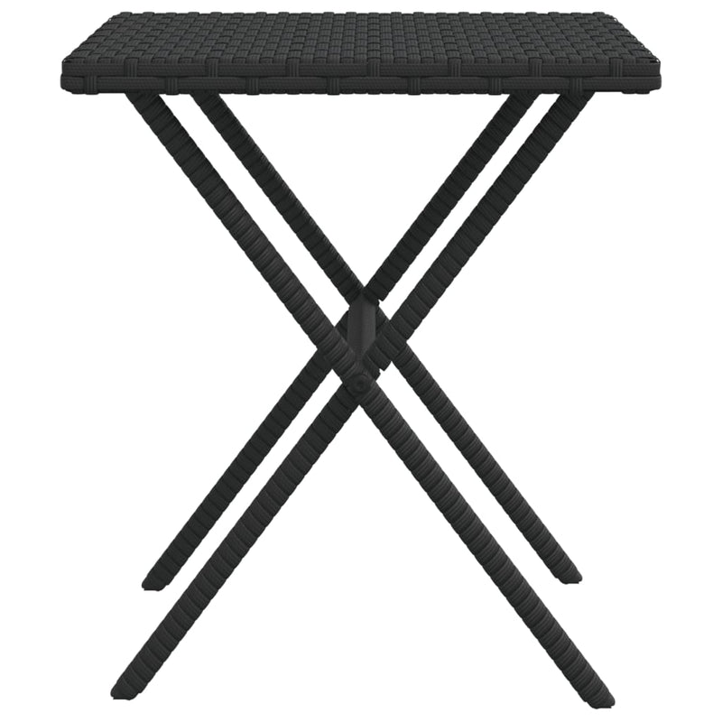 vidaXL 2 db fekete polyrattan napozóágy asztallal