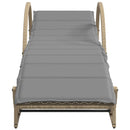 vidaXL 2 db bézs polyrattan napozóágy asztallal