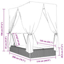 vidaXL bézs polyrattan dupla napozóágy tetővel és függönyökkel
