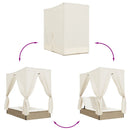 vidaXL bézs polyrattan dupla napozóágy tetővel és függönyökkel