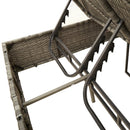 vidaXL szürke polyrattan dupla napozóágy párnákkal és napernyővel